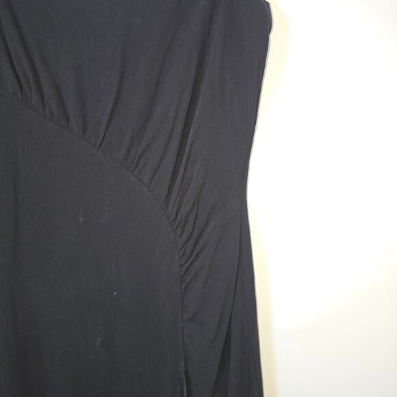 Maria Bianca Nero Black Bodycon Dress Sz L Sleeveless Ruched Party Cocktail Y2K - Picture 5 of 9